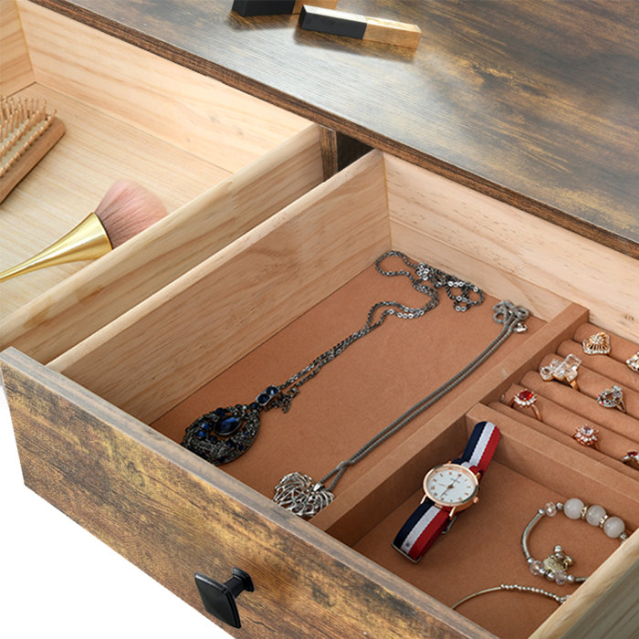 Corrigan Studio® Cheneyville Vanity Set with Stool and Mirror & Reviews